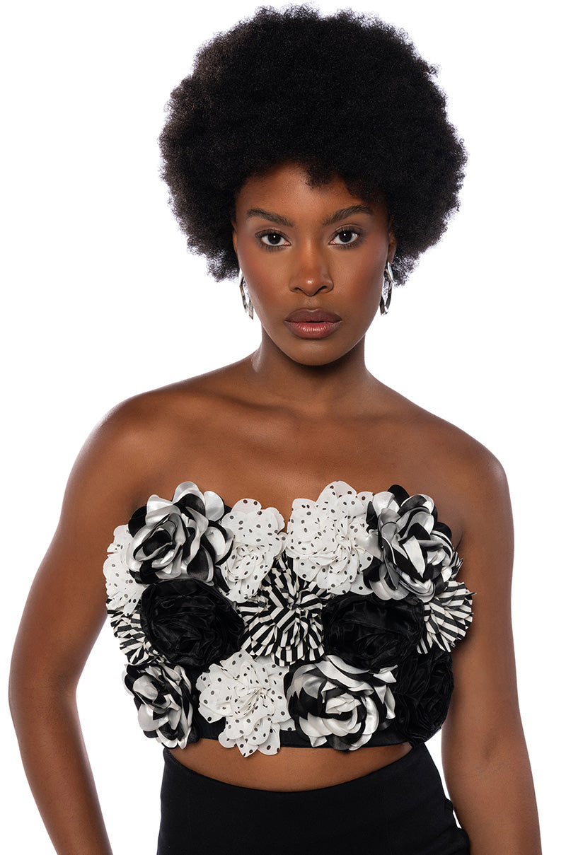 Front View Buy Myself Flowers Corset Top