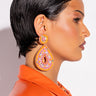 Front View Cabana Beaded Earrings