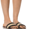 Front View Cabana Bound Flat Sandal In Hazelnut