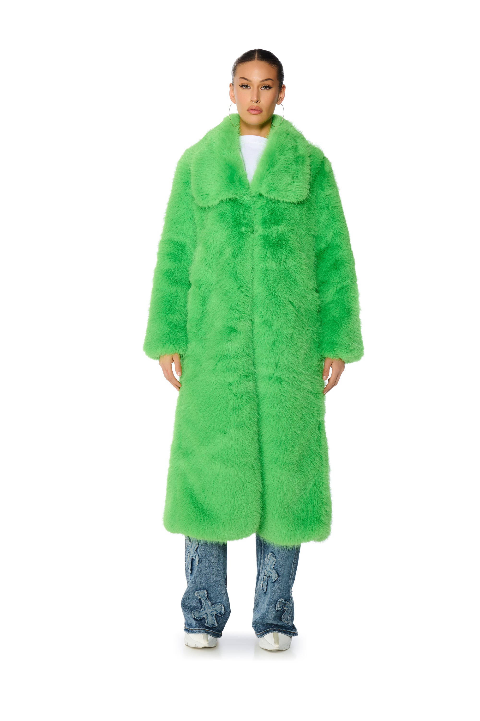CADENCE FAUX FUR LONG JACKET – AKIRA