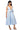 Front View Caiden Tie Front Midi Dress In Blue