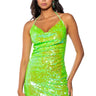 Front View Caipirinha Sequin Halter Mini Dress