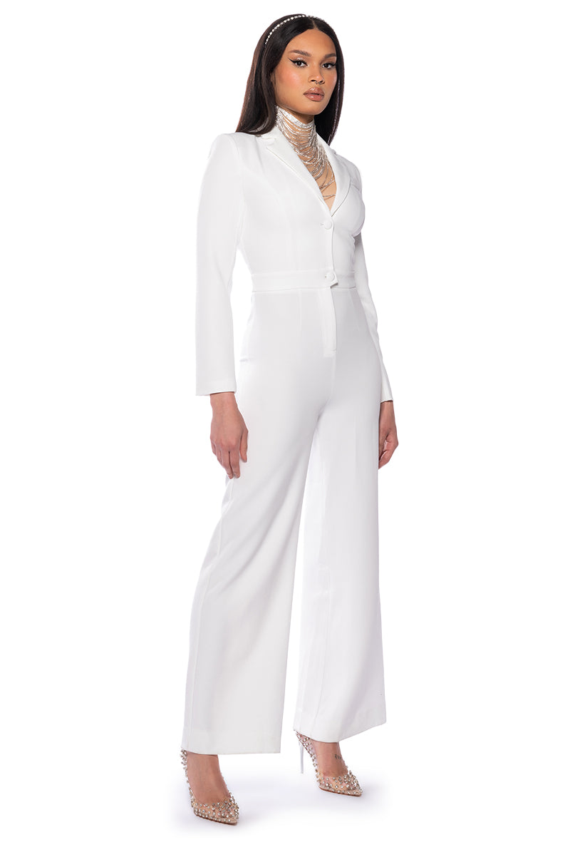 Side View Calista Long Sleeve Blazer Jumpsuit view 2