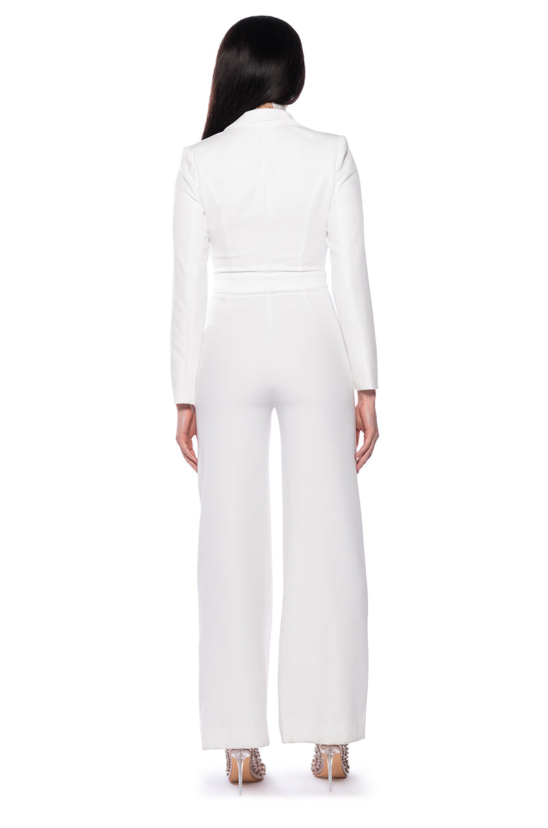 Detail View Calista Long Sleeve Blazer Jumpsuit view 4