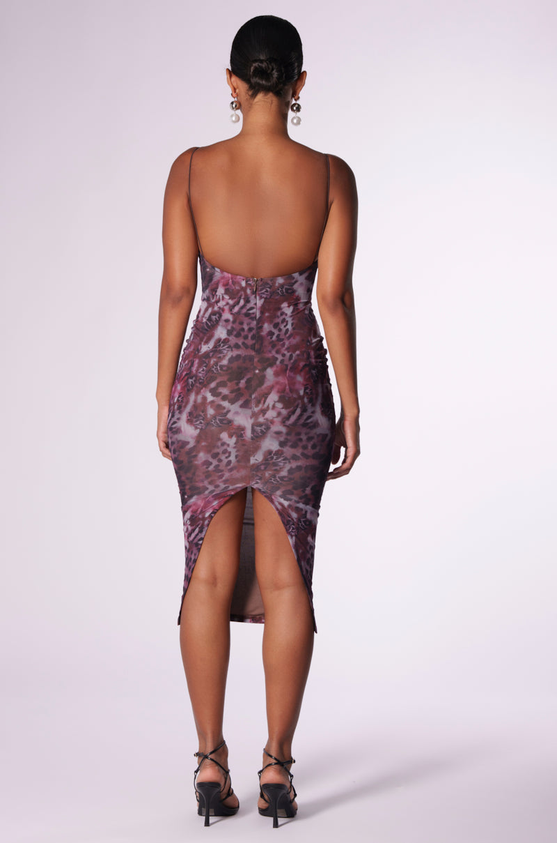 Detail View Calista Mesh Midi Dress view 5