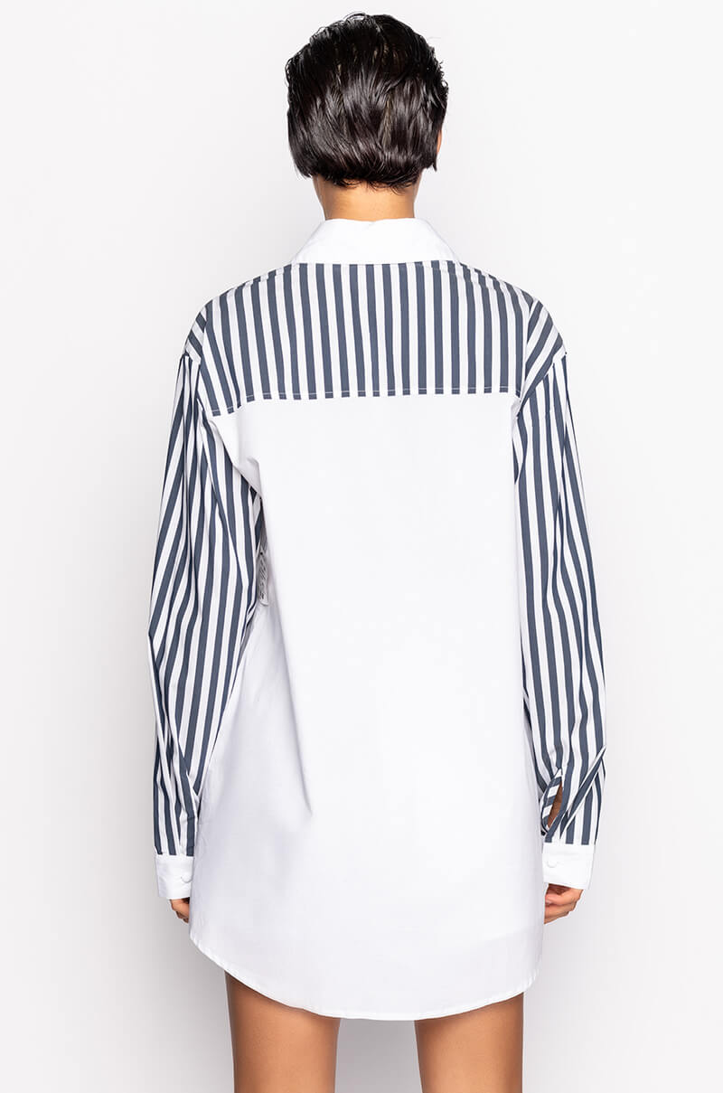 Extra View Call Back Later Colorblock Poplin Button Down