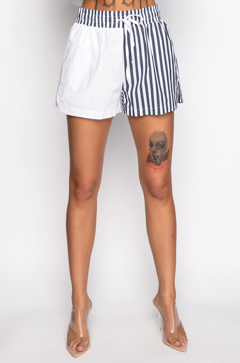 Full View Call Back Later Colorblock Poplin Short view 5