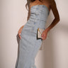 Front View Call Me Britney Denim Maxi Dress