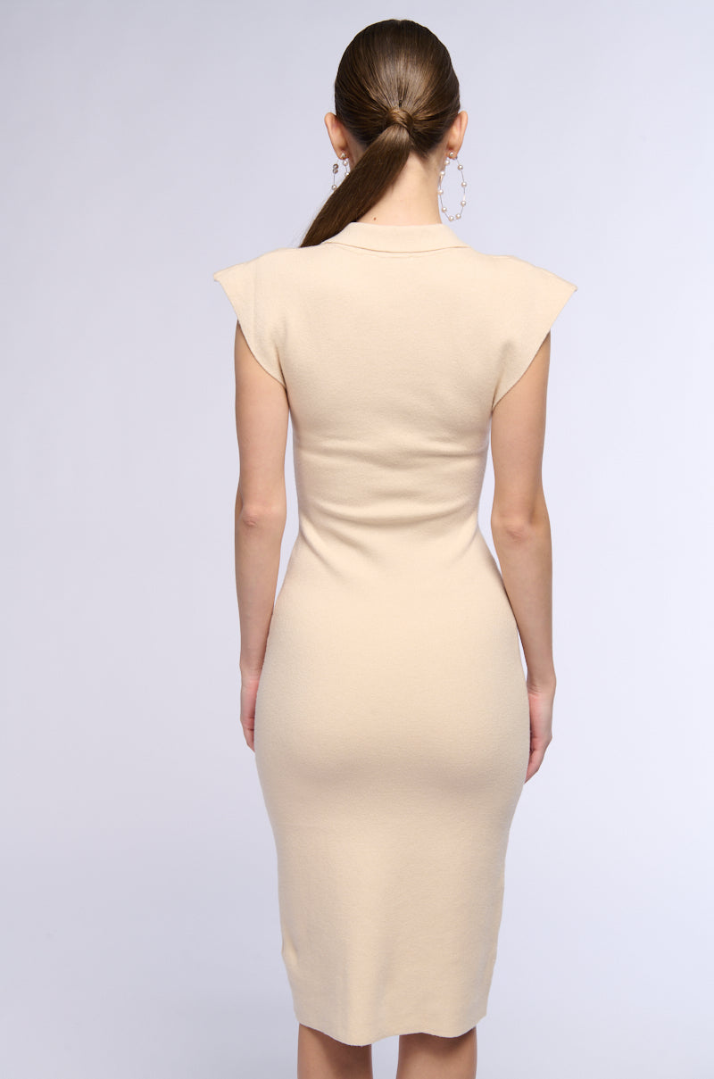 Detail View Call Me Classy Knit Midi Dress