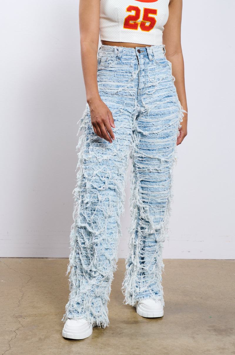 CALL ME CRAZY DISTRESSED DENIM PANT view 0