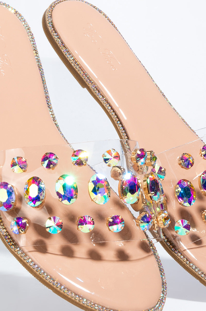  Call Me Honey Rhinestone Sandal in Nude