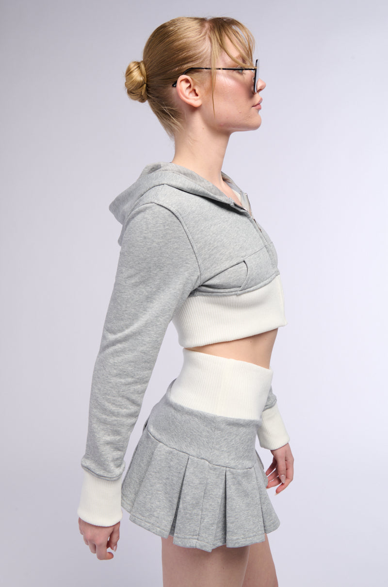Back View Call Me Maybe Cropped Zip Up Sweatshirt