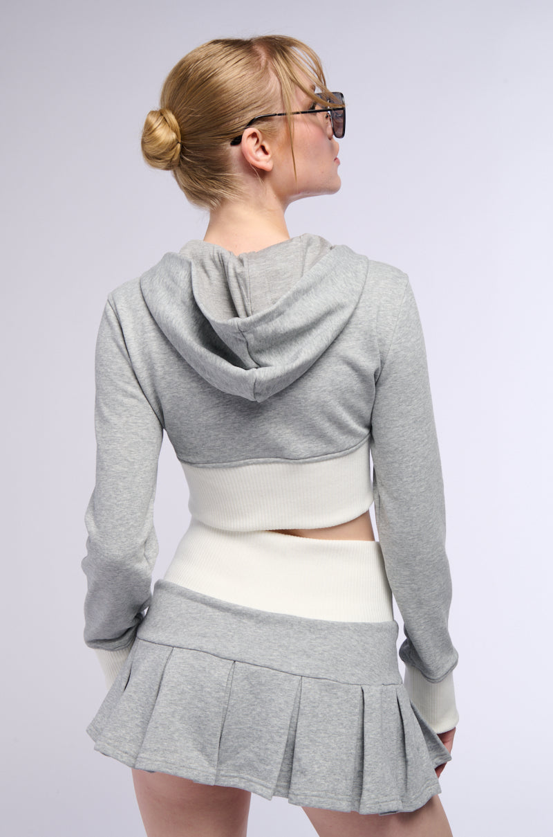 Detail View Call Me Maybe Cropped Zip Up Sweatshirt