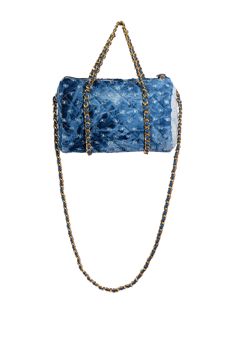 Side View Call Me Paris Denim Mini Duffle 1