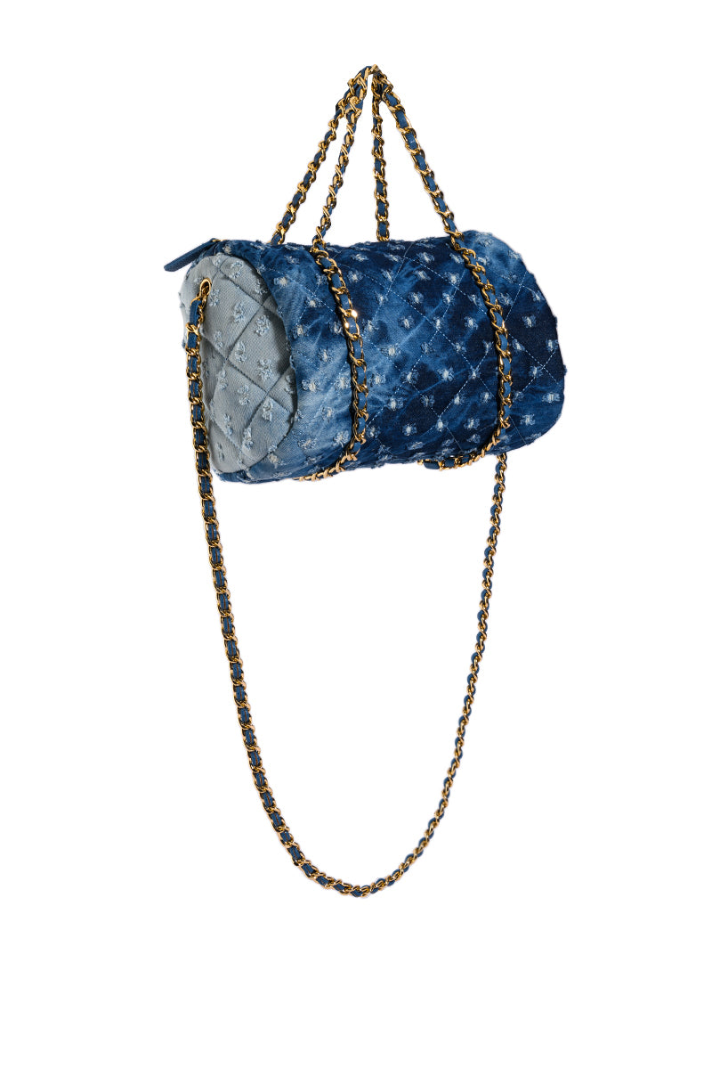 Back View Call Me Paris Denim Mini Duffle 2