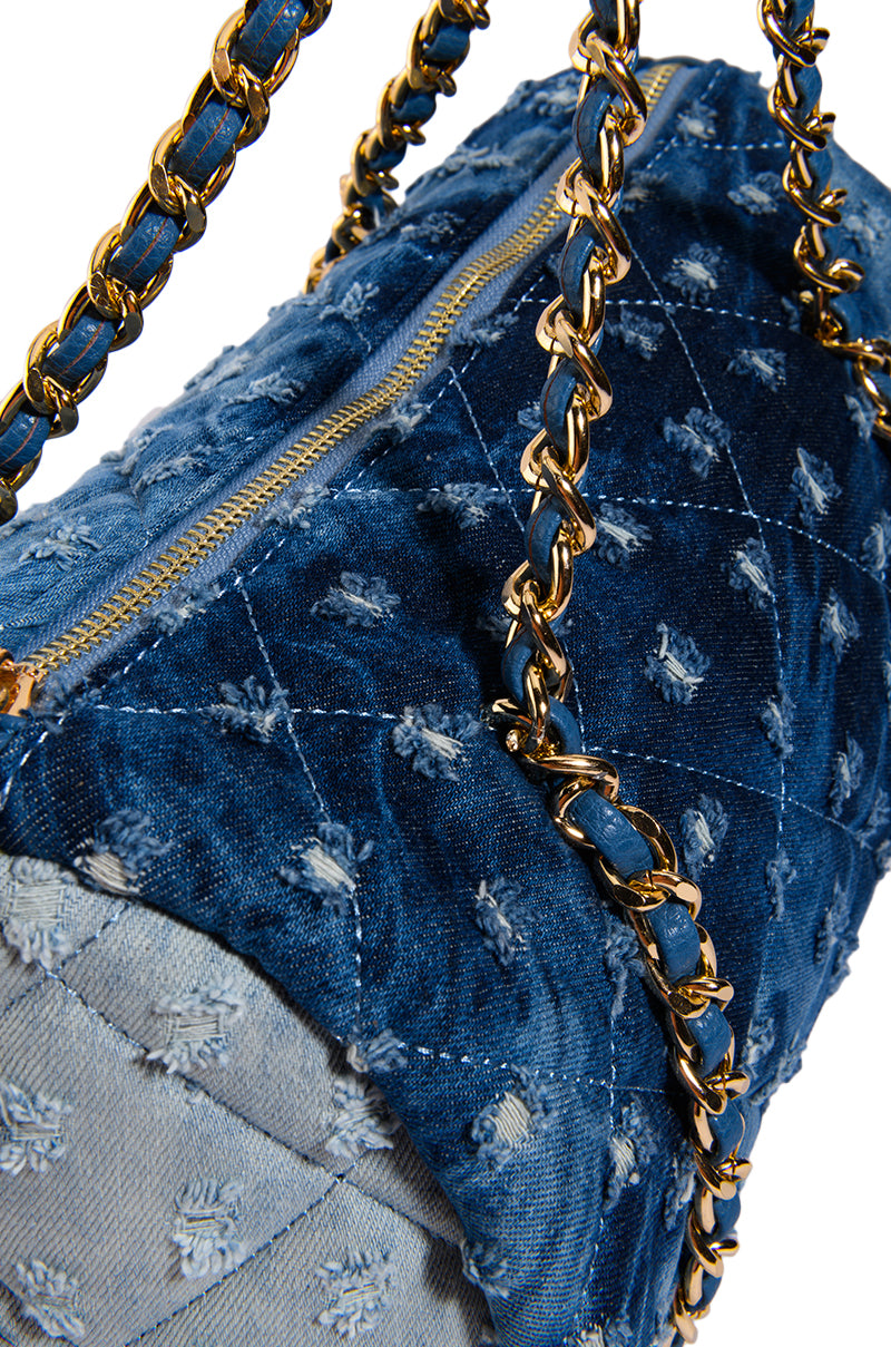 Detail View Call Me Paris Denim Mini Duffle 3
