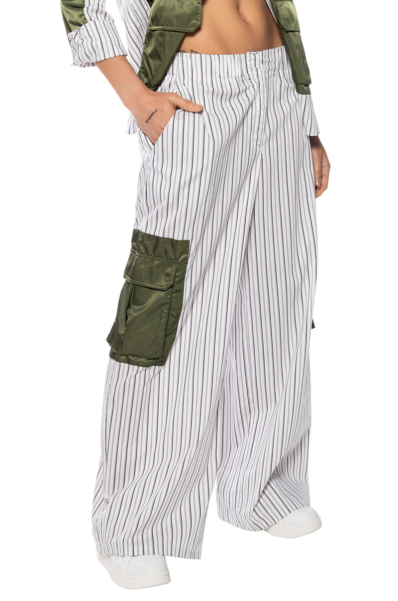 Front View Callie Cargo Wide Leg Pant 0