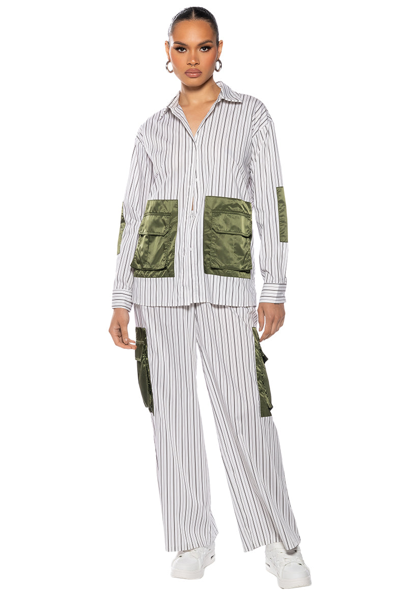 Back View Callie Cargo Wide Leg Pant 2