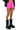 Front View Callie Faux Leather Short In Pink