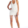 Front View Came Thru Drippin Crystal Chain Mini Dress
