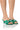 Front View Cameli Studded Mule Sandal In Green