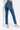 Side View Camila High Waisted Rhinestone Slit Jeans in Medium Blue Denim