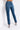 Back View Camila High Waisted Rhinestone Slit Jeans in Medium Blue Denim