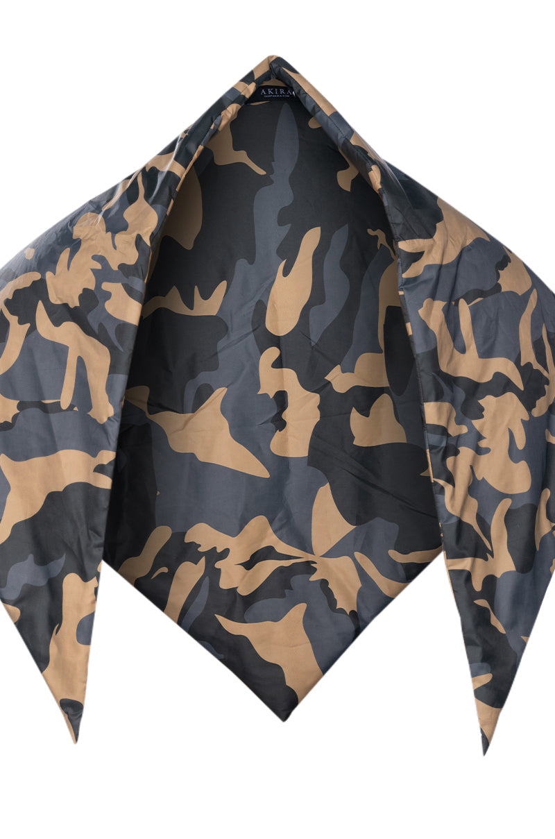 Back View Camping Puffer Head Scarf In Camo 3