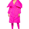 Front View Camping Tufted Puffer Coat In Pink