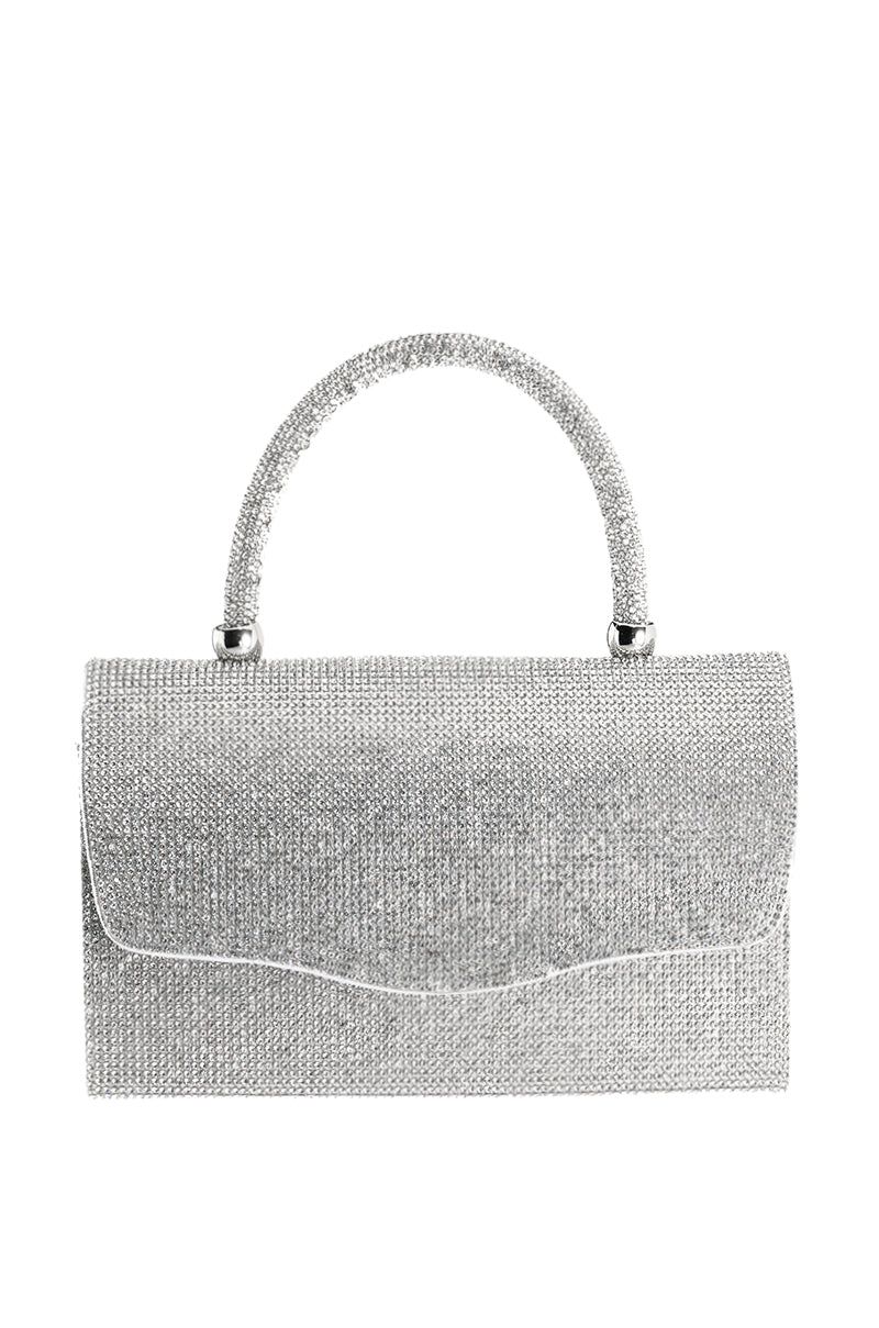 Side View Can I Get It Embellished Top Handle Purse