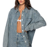 Front View Candy Crushed Rhinestone Denim Jacket