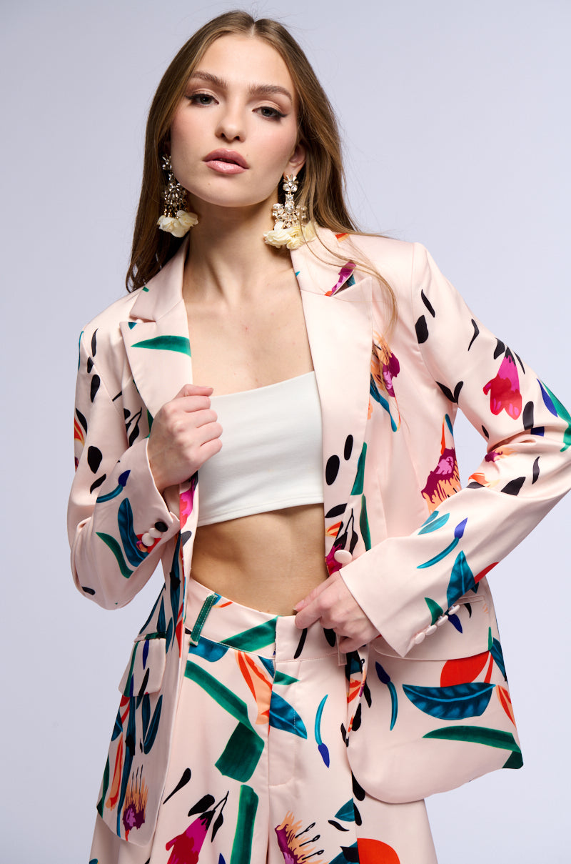 CANDY RAIN SATIN LONGLINE BLAZER view 0