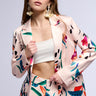 Front View Candy Rain Satin Longline Blazer