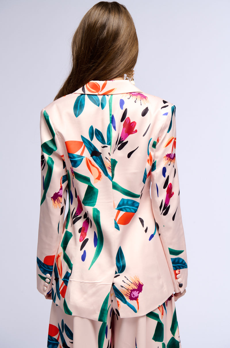 Extra View Candy Rain Satin Longline Blazer