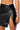 Extra View Cant Be Tamed Faux Leather Mini Wrap Skirt In Black