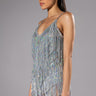 Front View Cant Beat This Fringe Metallic Mini Romper