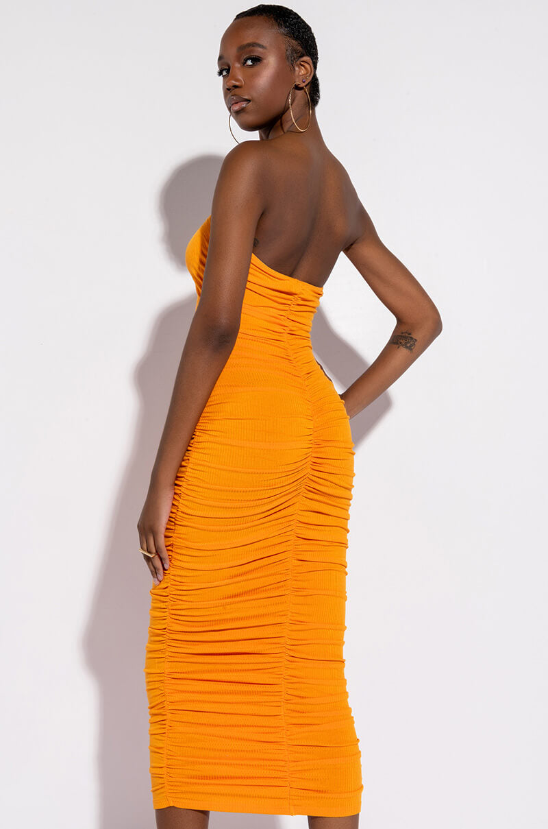 CAN'T GET ENOUGH EXTRA RUCHED MIDI DRESS view 0