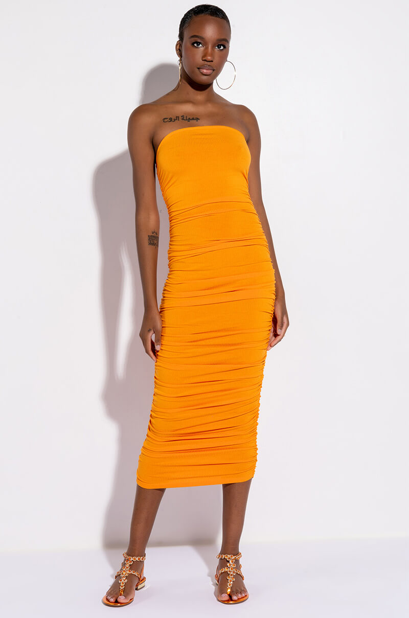 Side View Cant Get Enough Extra Ruched Midi Dress