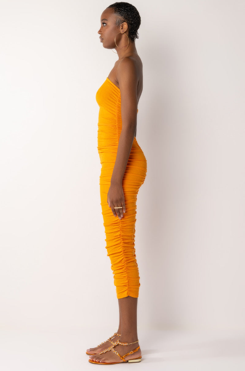 Detail View Cant Get Enough Extra Ruched Midi Dress