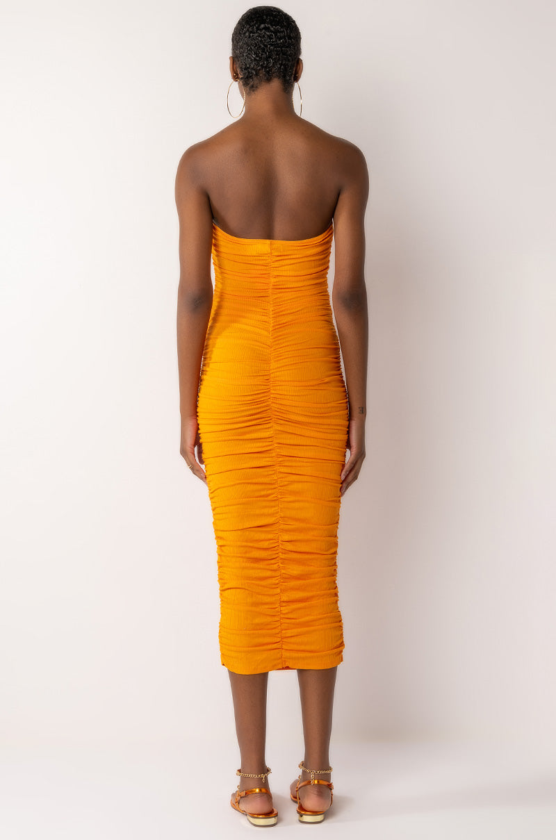 Full View Cant Get Enough Extra Ruched Midi Dress