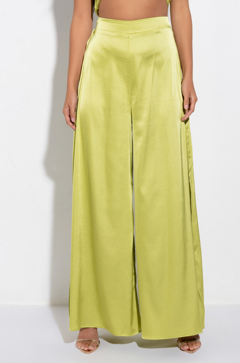 Front View Cant Relate Satin Palazzo Pant