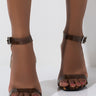 Front View Cape Robbin Drive Me Insane Chunky Heel Diamond Sandal in Leopard