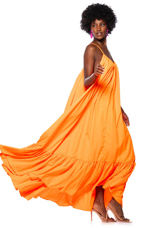 akira orange dress CAPRI MAXI SUN IN Size:UK 7 / EU41 / US 8 Crafted from an orange fabric_98% Coton 2% Polyuréthane Christmas Party Dress -