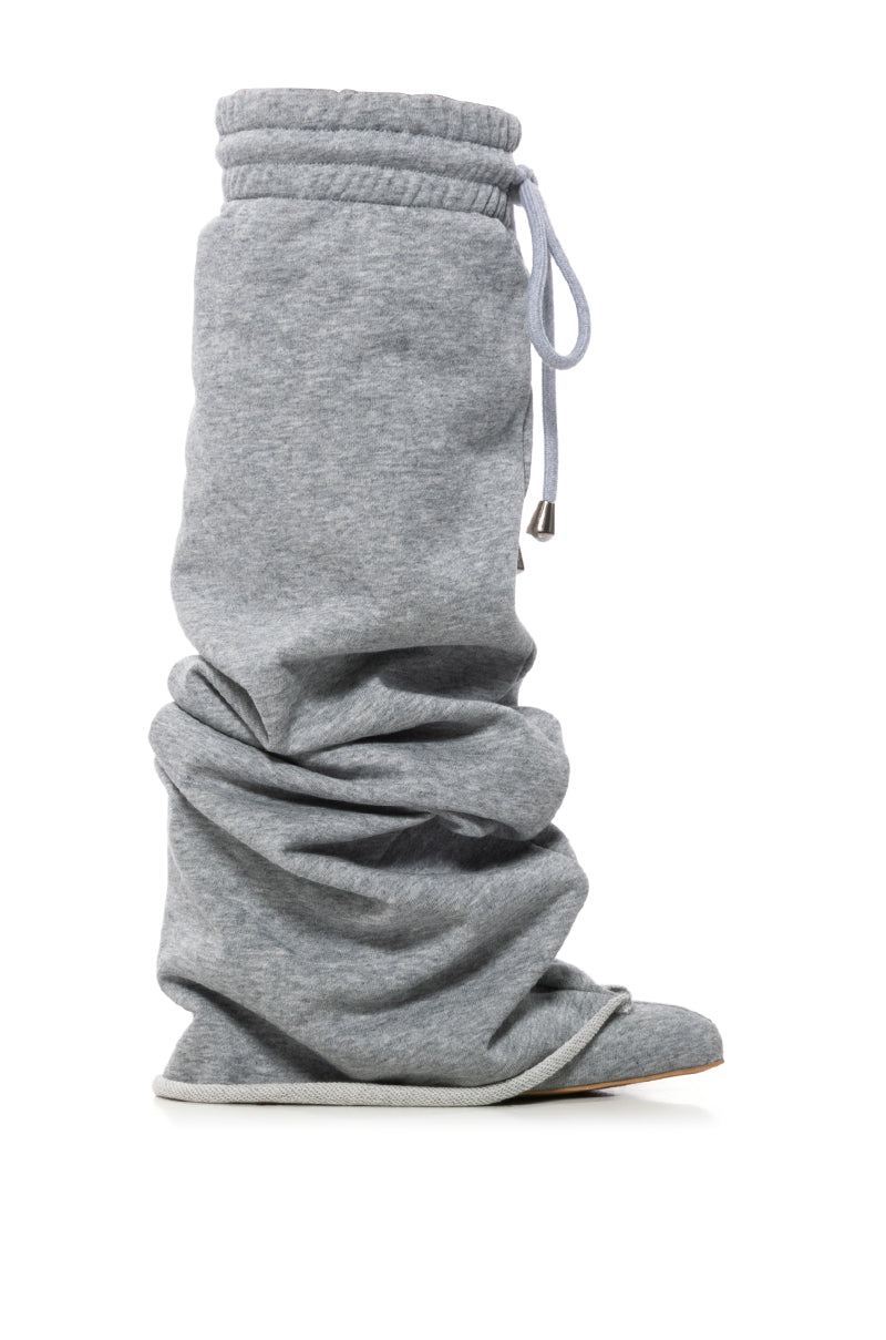 Back View Cario Grey Sweatpant Boot