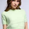 Front View Carissa Cozy Knit Short Sleeve Top