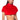 Front View Carissa Mock Neck Cropped Fur Shirt In Red