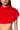 Full View Carissa Mock Neck Cropped Fur Shirt In Red