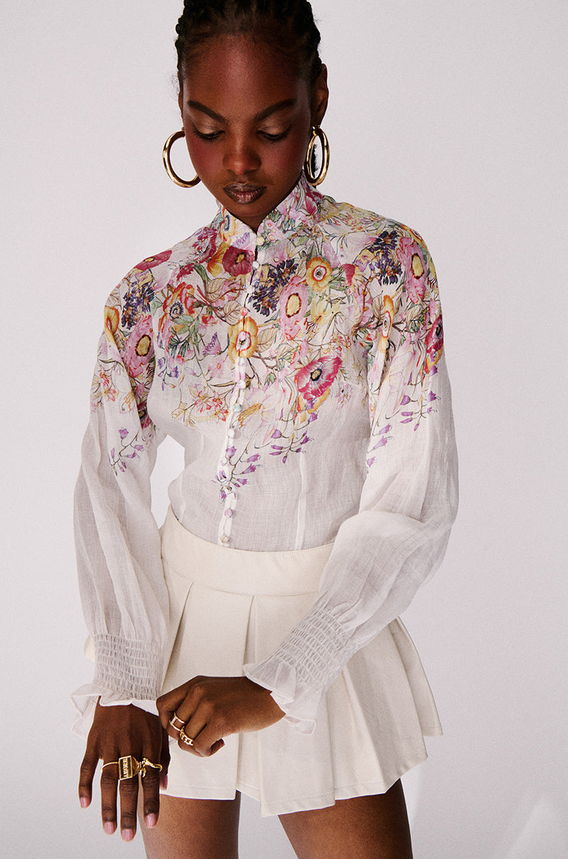 Full View Carmellia Floral Button Down Blouse
