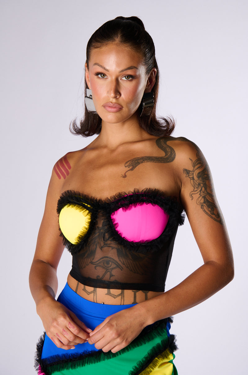 Side View Carnivale Tulle Detail Tube Bra