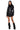 Back View Caspian Faux Leather Belted Utility Mini Dress